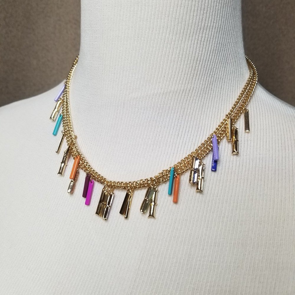 INC International Concepts Gold-Tone Multicolor Stone Necklace